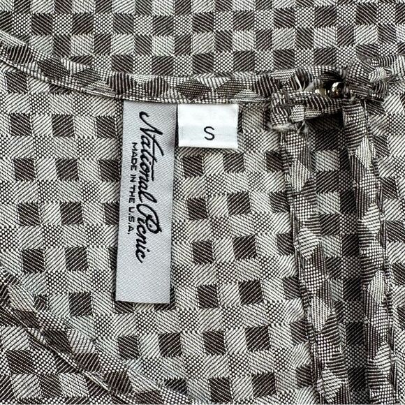 NATIONAL PICNIC Gray Check Gingham Cotton Sheath Dress Size Small - Picture 4 of 15